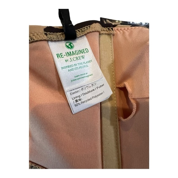 J. Crew Womens Bandeau Bikini Swim Top Separate in Zebra Stripe Beige Brown NEW - Picture 6 of 14